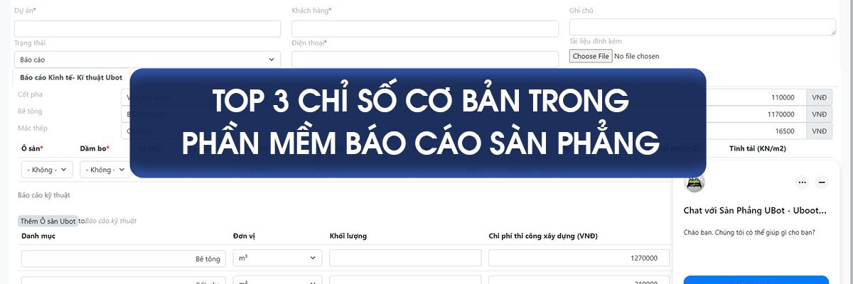 TOP 3 CHỈ SỐ CƠ BẢN TRONG PHẦN MỀM BÁO CÁO SÀN PHẲNG