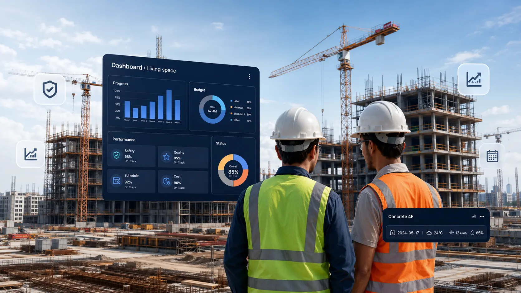 Màn hình dashboard dữ liệu dự án